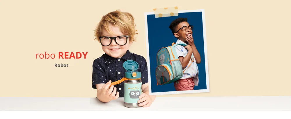 Skip Hop Sparks Kid's Backpack, Kindergarten Ages 3-4, Rocket Little Kid Backpack Rocket - Robot