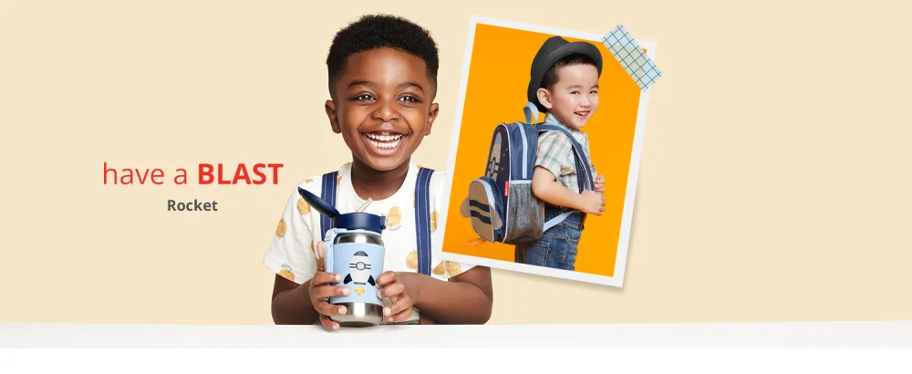 Skip Hop Sparks Kid's Backpack, Kindergarten Ages 3-4, Rocket Little Kid Backpack Rocket - Rocket