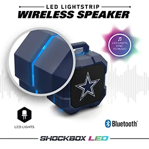 SOAR NCAA Shockbox LED Wireless Bluetooth Speaker Texas State Bobcats Team Color - LED Light
