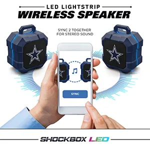SOAR NCAA Shockbox LED Wireless Bluetooth Speaker Texas State Bobcats Team Color - Pair Speakers