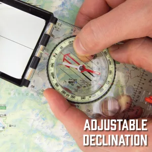 Sun Company ProSight Sighting Map Compass with Adjustable Declination - Lightweight Orienteering Baseplate Compass for Hiking, Backpacking, and Survival Navigation | Professional Grade Compass - adjustable declination