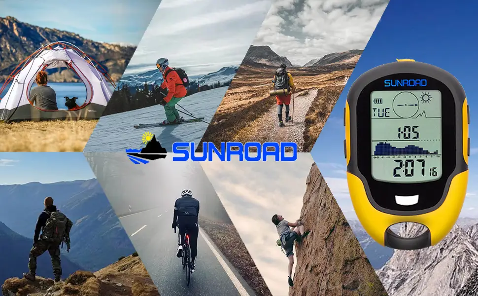 Barometer Altimeter Compass LCD Digital Thermometer Watches-Hygrometer Weather Forecast Hand-Hold Hiking Flashlight Altimeter - It is suitable for enthusiasts such as camping/Cycling/climbing/hiking/skiing/mountaineering