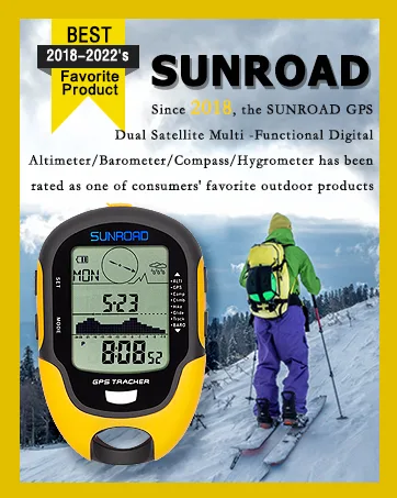 Barometer Altimeter Compass LCD Digital Thermometer Watches-Hygrometer Weather Forecast Hand-Hold Hiking Flashlight Altimeter - SUNROAD Multifunction Digital Mini Altimeter/Barometer/Compass/Thermometer/Hygrometer/Pedometer
