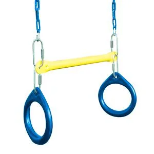 Swing-N-Slide Ring and Trapeze Combo swing Black - ring and trapeze, ring trap, trapeze bar, acrobat bar, gymnast rings, olympic rings