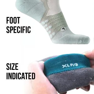 Thirty48 Performance Compression Low Cut Running Socks for Men and Women | More Compression Where Needed 3 Pair Black/Gray Large - Foot PRU