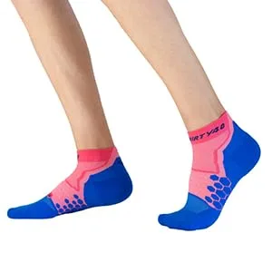 Thirty48 Performance Compression Low Cut Running Socks for Men and Women | More Compression Where Needed 3 Pair Black/Gray Large - Pink PRU
