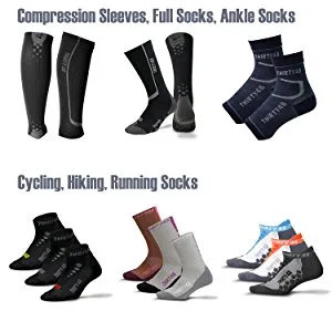 Thirty48 Performance Compression Low Cut Running Socks for Men and Women | More Compression Where Needed 3 Pair Black/Gray Large - Thirty48 Products