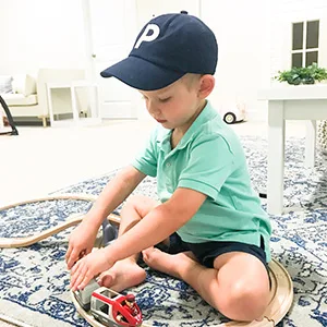 Tiny Expressions - Monogrammed Toddler & Kids Baseball Cap | Adjustable Navy Hat B 2-5T - boys hat toddler hat initial hat