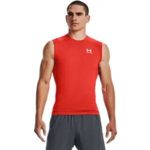 Under Armour Men's HeatGear Compression Sleeveless T-Shirt Black (001)/White Large - product information 1