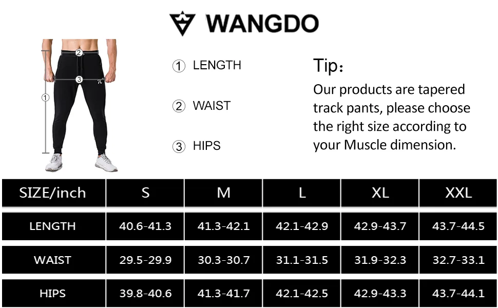 Wangdo Men's Joggers Sweatpants Gym Training Workout Pants Slim Fit with Zipper Pockets Black Medium - product information 9