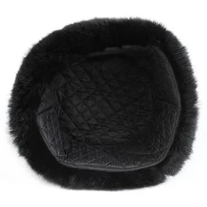 YXCFEWDTrapper Hat Winter Russian Hat Men Women Fur Hat with 100% Rabbit Fur Aviator Earflap Hat Windproof Black X-Large - product information 5