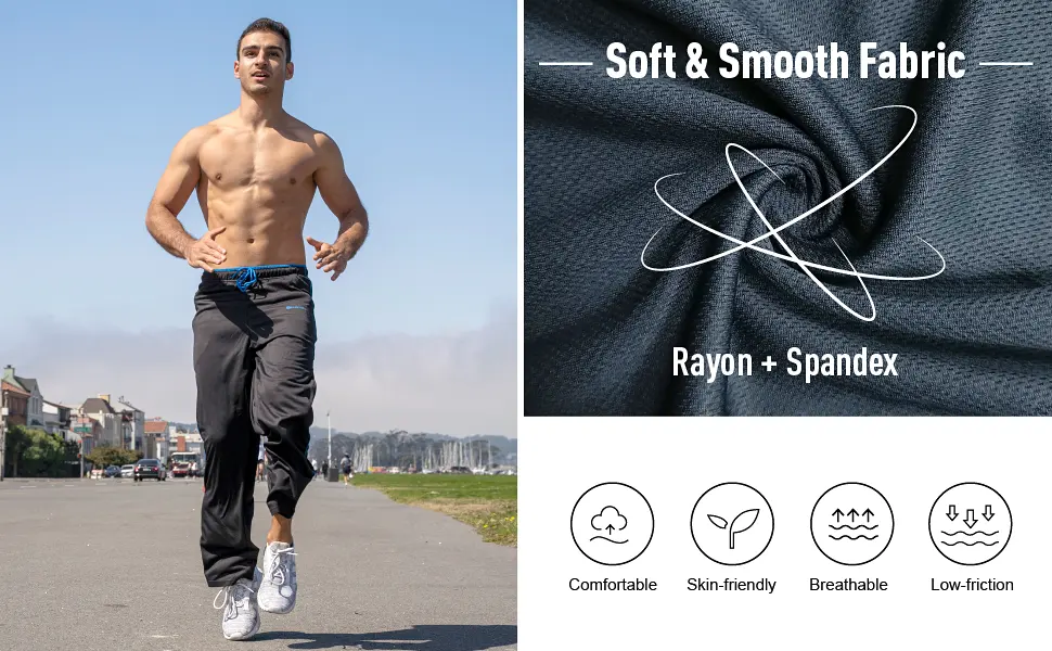 ZENGVEE Men's Sweatpants with Zipper Pockets Open Bottom Athletic Pants for Jogging, Workout, Gym, Running, Training Large 00316gray With Zipper - active pants