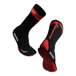ZONE3 Neoprene Swim Socks Black/Silver Large - zone3 neoprene socks red silver swimming open water