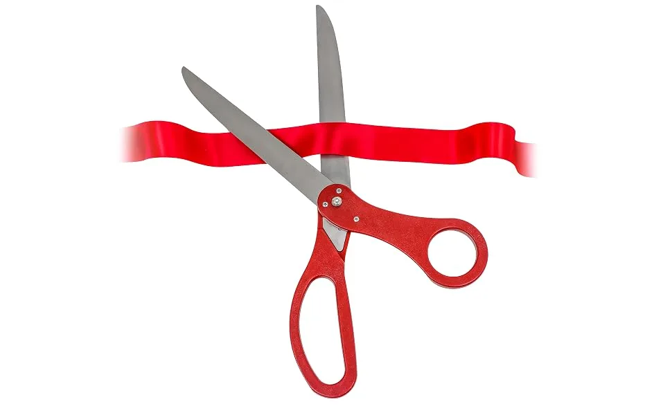25" Ceremony Ribbon Cutting Scissors by Allures & Illusions Maroon - ribbon cutting, giant scissors