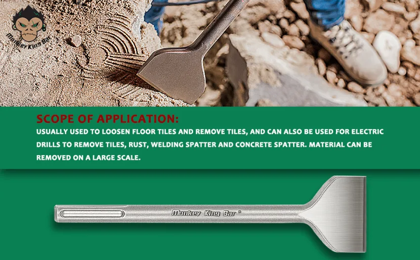 Monkey King Bar -SDS Max Bits 12INCH -SDS Max Chisel Bit- 3pcs Rotary Hammer Drill Chisel Bits Set for Drilling -Point Chisel, Scaling Chisel, Flat Chisels 11 INCH - product information 13