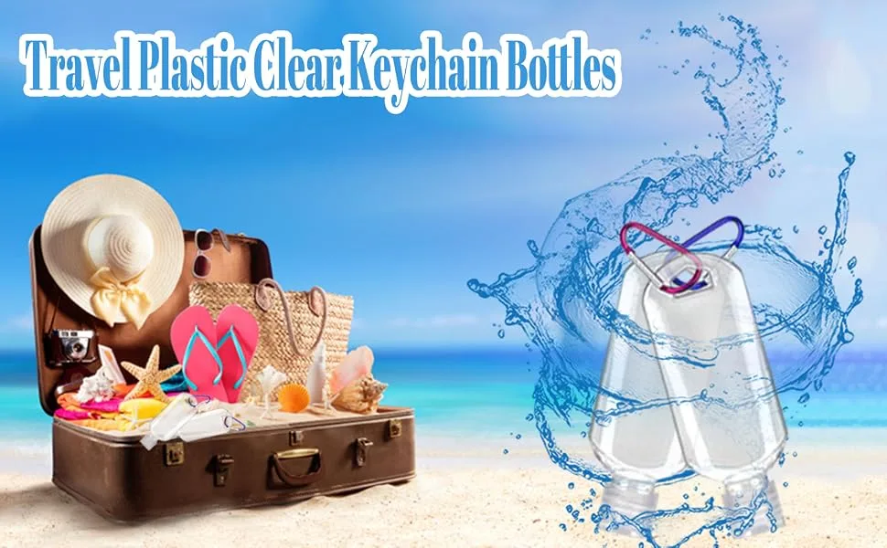 50Pack Travel Plastic Clear Keychain Bottles 50ml/2oz Portable Leakproof Squeeze Small Bottles With Flip Cap Refillable Empty Containers for Lotion Soap Toiletry 50 Pack($0.89/count) - refillable bottles for travel