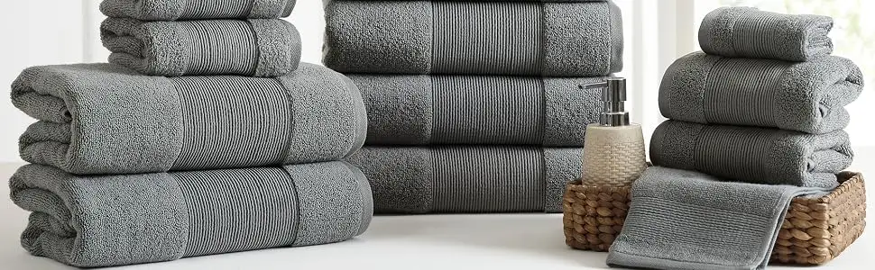 Modern Threads - Air Cloud 2-Pack 100% Zero-Twist Cotton Bath Sheet Set - Super Absorbent & Quick Dry - 500 GSM - Soft & Plush, Charcoal Charcoal 2-Pack - cotton towel
