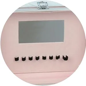 REME Makeup Train Case Cosmetic Organizer Case With Trays and Drawer for Cosmetics,Jewelry Box or Gift Box (pink) small Pink - Mirror