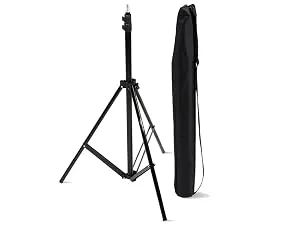 Amazon Basics Aluminum Light Photography Tripod Stand with Case - Pack of 2, 2.8 - 6.7 Feet, Black 2-Pack - Amazon Basics