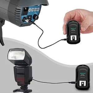 AODELAN Flash Trigger Transmitter and Receiver with Universal Hot Shoe for Canon, Nikon, Olympus, Panasonic, Pentax, Fuji, Samsung, Sony Flash Trigger Set - flash trigger