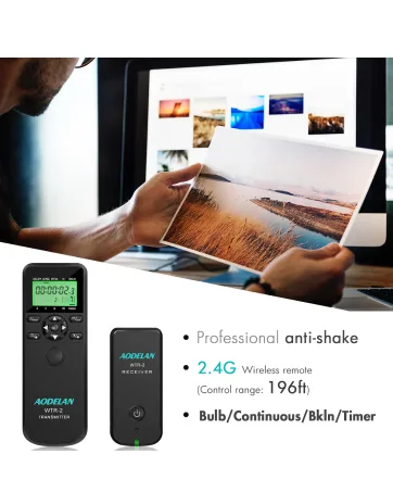 AODELAN Wireless Flash Trigger Transmitter and Receiver 2.4 GHz Frequency for Canon, Nikon, Olympus, Panasonic, Pentax, Fuji, Samsung,Sony(Except Sony Flashes) Wireless Flash Trigger Set - Wireless Remote Control Shutter Release Timer intervalometer