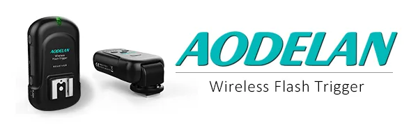AODELAN Wireless Flash Trigger Transmitter and Receiver Set, Wireless Remote Speedlite Trigger with 3.5mm PC Receiver for Flash Units with Universal Hot Shoe Wireless Flash Trigger Set - flash trigger