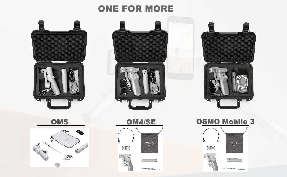 Lekufee Portable Waterproof Carrying Case Compatible with DJI OM5/DJI OM4 SE/OM4(Osmo Mobile 4)/Osmo Mobile 3 Combo and More Osmo Mobile Accessories - DJI OM5 Case