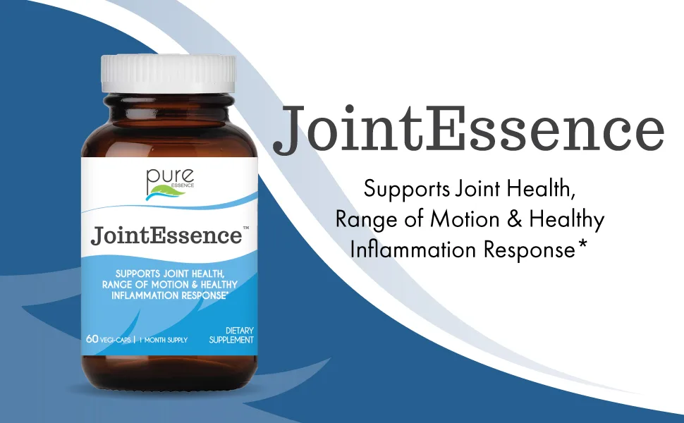 Pure Essence Labs JointEssence Supplement - Natural Joint Support for Men and Women - Non Gmo - 60 Vegetarian Capsules - JointEssence - supports joint health, range of motion & healthy inflammation response
