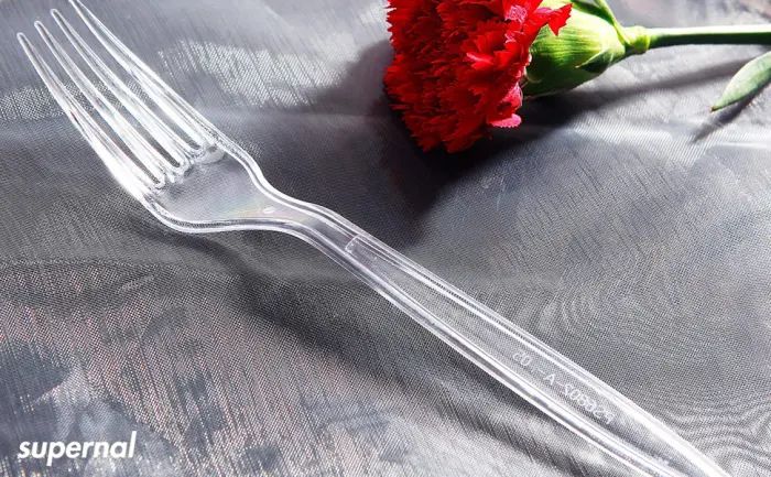 Plastic Silverware 400pcs Disposable Clear Plastic Silverware Crystal Plastic Cutery Plastic forks and Spoons 200 forks and 200 spoons Supernal - 400pcs Disposable Clear Plastic Silverware