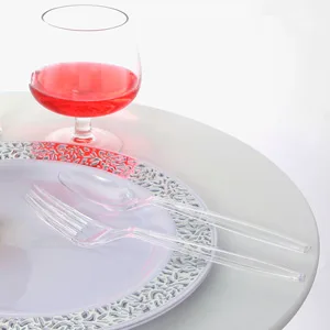 Plastic Silverware 400pcs Disposable Clear Plastic Silverware Crystal Plastic Cutery Plastic forks and Spoons 200 forks and 200 spoons Supernal - Plastic Silverware 400pcs Disposable Clear Plastic Silverware Crystal Plastic Cutery