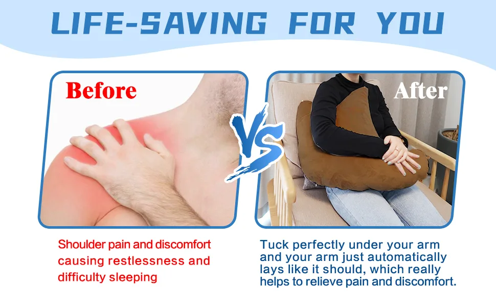 zimucxn Shoulder Surgery Pillow, Ergonomic Rotator Cuff Pillow, Comfortable Post Shoulder Surgery Pillow, Adjustable Structure Provide Support, Shoulder Pain Relief, Firm and Removable (Brown) - Shoulder Surgery Pillow