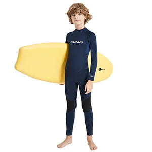 Aunua Youth 3/2mm Neoprene Wetsuits for Kids Full Wetsuit Swimming Suit Keep Warm Full Wetsuit BlackBlue 14 - Navy