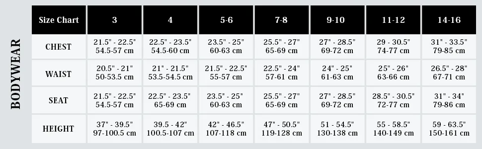 Body Wrappers Boys Jazz Pants - B191 11/12 - size chart
