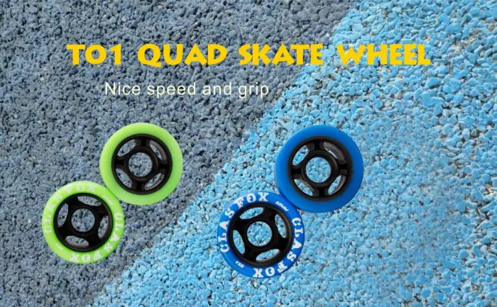 CLAS FOX Replacement Roller Skate Wheels Quad Speed Skate Wheels 8 Pcs Blue PU Black Core - T01-1