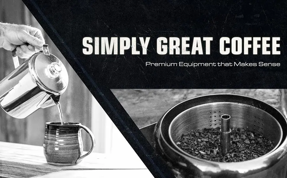 COLETTI Bozeman Camping Coffee Pot  Percolator Coffee Pot - Coffee Percolator for Campfire or Stovetop Coffee Making (9 CUP) - Premium Coffee Percolator - COLETTI