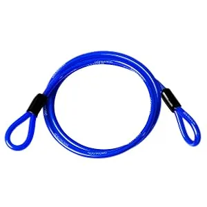 DocksLocks Anti Theft Weatherproof Straight Security Cable with Reinforced Looped Ends for Bike, Kayak and More, 25ft - DockLocks straight security bike cable lock