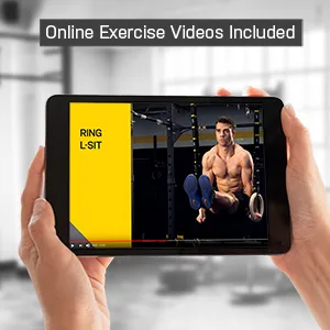 Double Circle Quick Adjust Numbered Straps for Gymnastic Rings - Carabiner System and Exercise Video Guide for Full Body Workout, Calisthenics, and Home Gym - workout video
