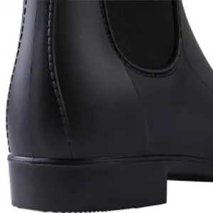 Evshine Women's Short Ankle Rain Boots Lightweight Chelsea Rain Boots Rubber Waterproof Booties 9 Black - low heel