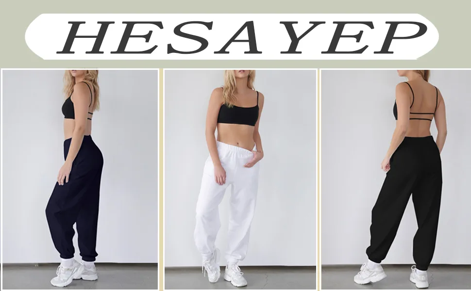 HeSaYep Women's High Waisted Sweatpants Workout Active Joggers Pants Baggy Lounge Bottoms Medium Grey - Sweatpants for women
