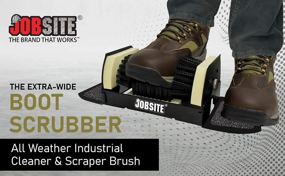 Jobsite Boot Scrubber - Outdoor Shoe Scraper Cleaner Brush - Extra Wide 1 - scrubber