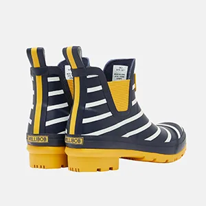 Joules Women's Wellibob Rain Boot 7 Black Metallic Bees - Wellibob