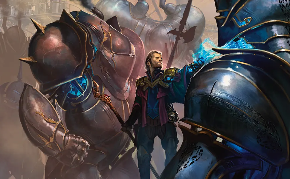 Magic: The Gathering The Brothers War Retro-Frame Commander Deck - Urza's Iron Alliance (White-Blue-Black) + Collector Booster Sample Pack - BRO March of Progress A+