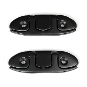 Mxeol Boat Cleats Folding Black Flip Up Cleat Dock Stainless Steel Black Coating Black, 2 Pack - flip up cleat