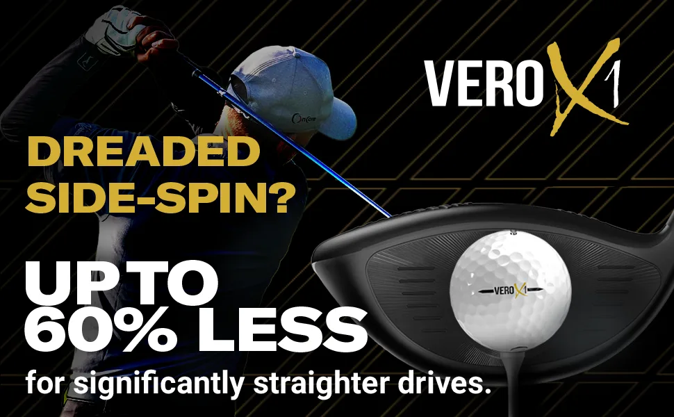 VERO X1 Golf Balls - Yellow (One Dozen | 12 Premium Golf Balls) - Tour Performance Balls - Dreaded Side Spin? Up to 60% Less with the VERO X1