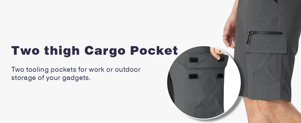 Rdruko Men's Cargo Shorts Quick Dry Lightweight Work Golf Casual Outdoor Shorts 5 Pockets Dark Grey 36 - mens cargo shorts