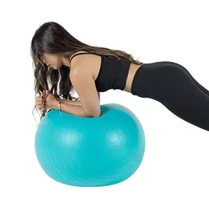 Retrospec Luna Exercise Ball, Base & Pump/Ball & Pump with Anti-Burst Material 55cm Ball & Base Rose - Retrospec Luna Exercise Ball