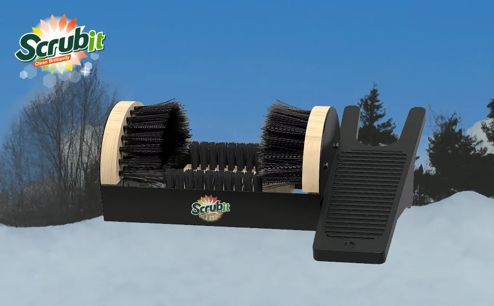 SCRUBIT Boot Scraper Brush & Boot Jack - Boot Remover for Shoes and Cowboy Boots - All Weather Boot Cleaner and Puller - Removes Snow, Sand and Mud - 12x6 Heavy Duty Scrubber - boot scraper