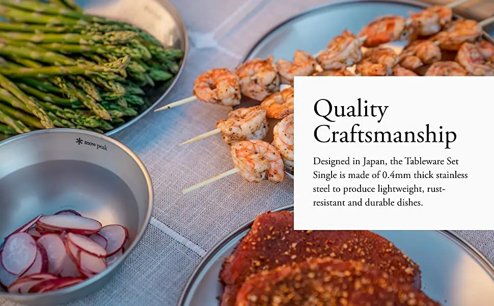 Snow Peak Tableware Set, L Set for 1 - Quality Craftmanship
