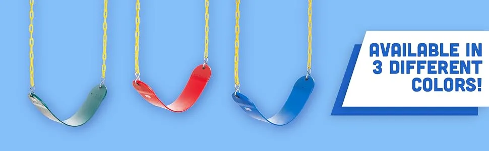 Squirrel Products Heavy Duty Strap Swing Seat - Playground Swing Seat Replacement and Carabiners for Easy Install - Blue Blue, 1 Pack Heavy Duty - Available in 3 different colors!