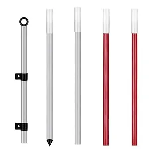 ToVii 2 Pack Golf Flagstick 6 feet golf flag Hole Cup Set,Golf Pin Flags for Driving Range Backyard, Anti-Rust Glass Fiber 5-Section Design with Connectors Basic- Red- 2 Pack - product information 3